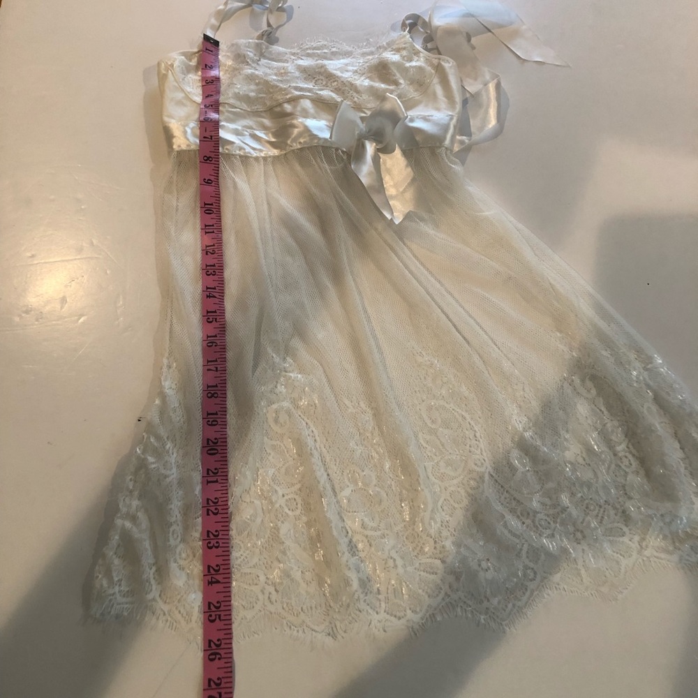 VINTAGE White Eyelash Lace Bow WEDDING NIGHTGOWN❤️ - Picture 13 of 13